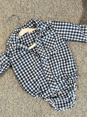 Cat & Jack Baby Gingham Plaid Bodysuit Set Size 3-6M and 6-9M